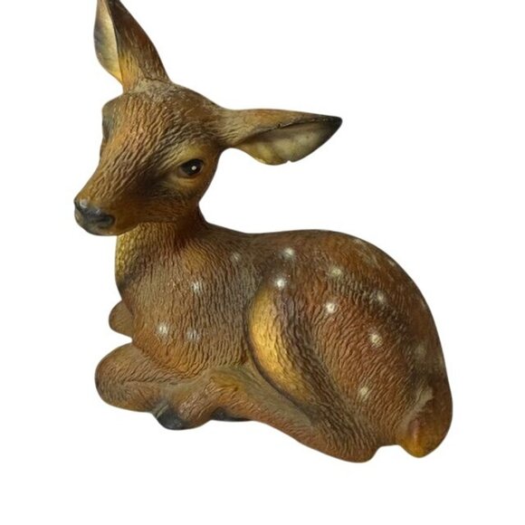 Pair Of Vintage Hand-Painted Fawn Deer Figurines - Picture 2 of 8